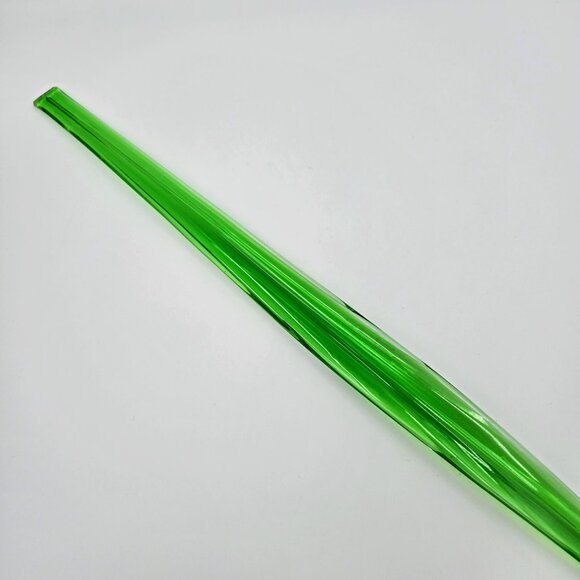 Art Glass Flower Hand Blown Dark Blue Yellow Long Green Stem Flower With Leaf - Picture 13 of 16